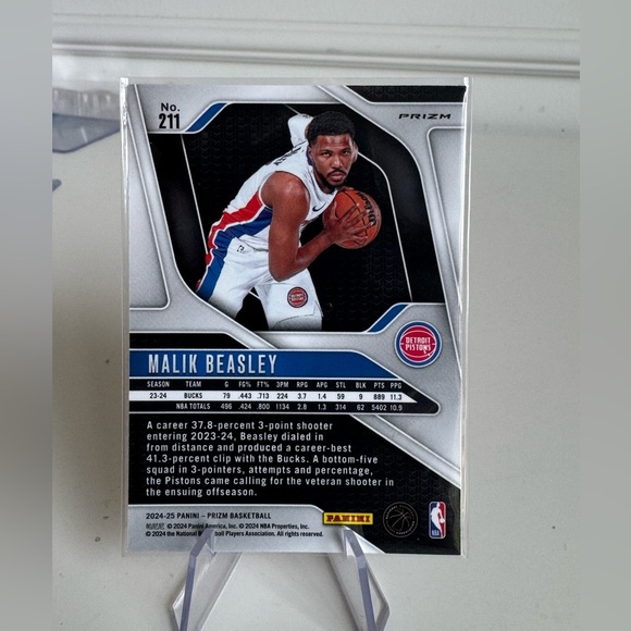 2024 2025 Panini Prizm Malik Beasley Pink Cracked Ice Prizm. Mint condition - Picture 2 of 2